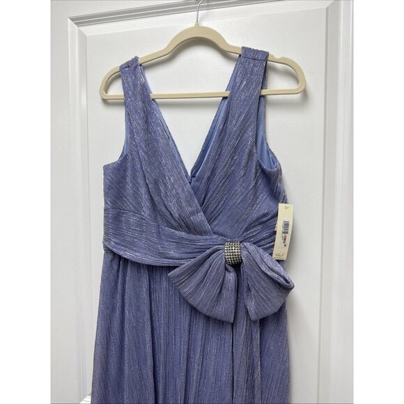 Eliza J Womens Size 12 Periwinkle Bow Detail Sleeveless V-neck Cocktail Dress - Picture 6 of 12